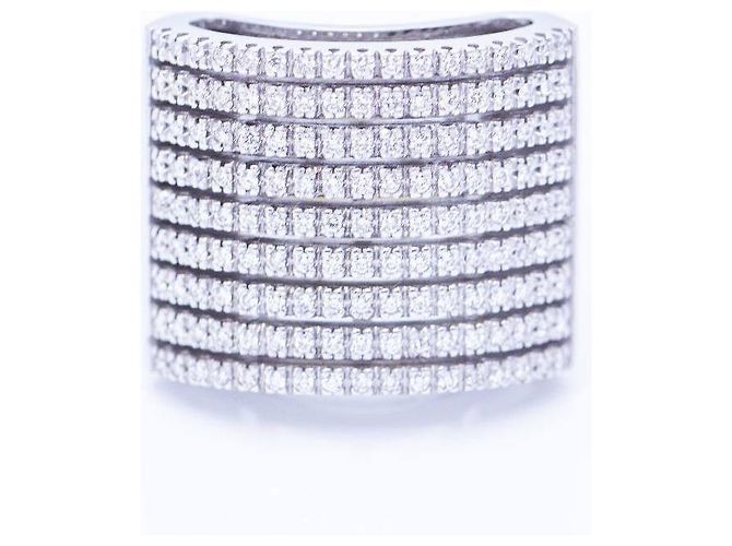 Autre Marque Anillo de Oro Blanco y pavé de Diamantes. Plata - vista 2