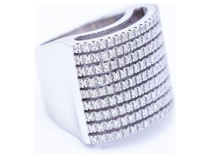 Autre Marque Anillo de Oro Blanco y pavé de Diamantes. Plata - vista 3