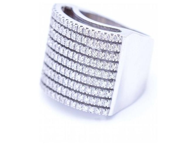 Autre Marque Anillo de Oro Blanco y pavé de Diamantes. Plata - vista 5