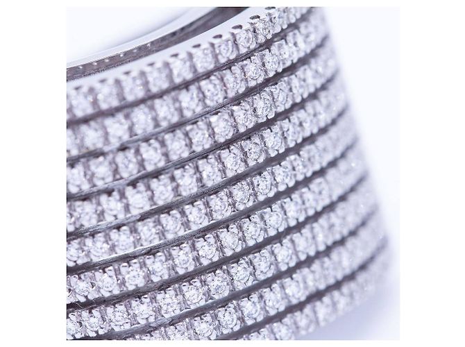 Autre Marque Anillo de Oro Blanco y pavé de Diamantes. Plata - vista 6