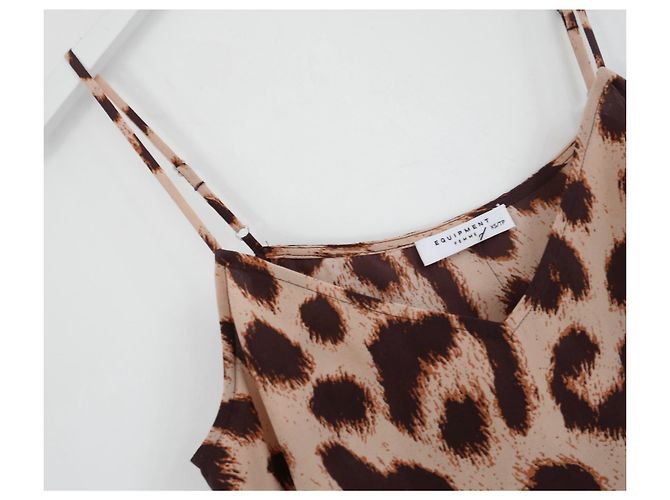 Equipment Ausrüstung Layla Camisole-Oberteil aus Leopardenseide Braun - Ansicht 2