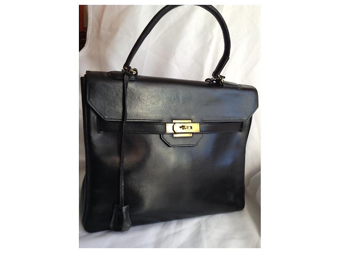 Borsa Hermès Kelly Monaco 29 in pelle nera Nero - vista 12
