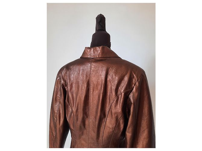 Gianni Versace VERSACE Classic V2 Chiodo-Lederjacke für Damen Braun - Ansicht 10