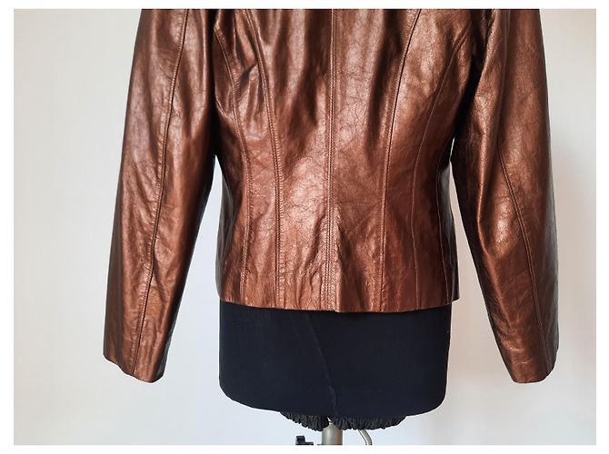 Gianni Versace VERSACE Classic V2 Chiodo-Lederjacke für Damen Braun - Ansicht 11