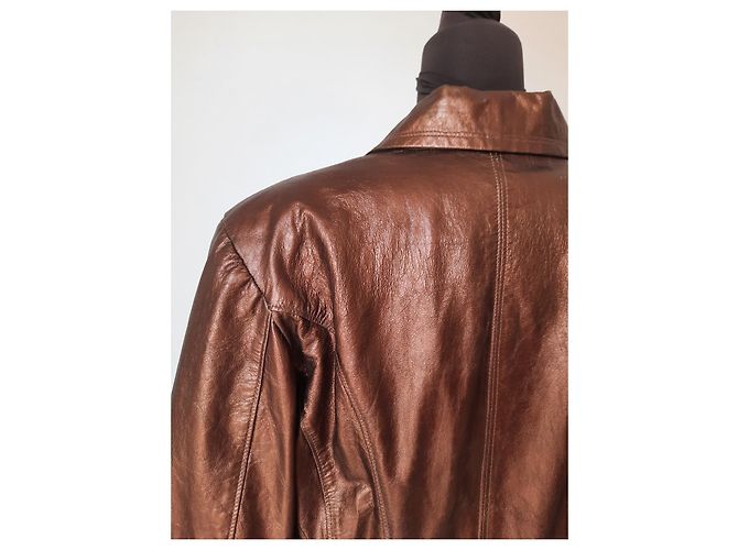 Gianni Versace VERSACE Classic V2 Chiodo-Lederjacke für Damen Braun - Ansicht 12