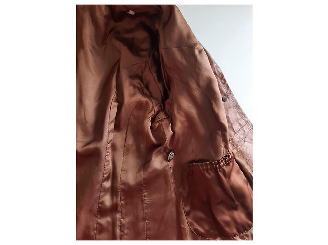 Gianni Versace VERSACE Classic V2 Chiodo-Lederjacke für Damen Braun - Ansicht 17