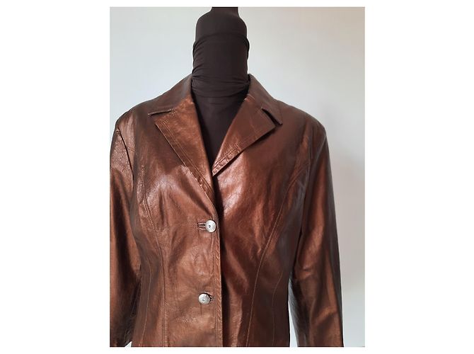 Gianni Versace VERSACE Classic V2 Chiodo-Lederjacke für Damen Braun - Ansicht 2
