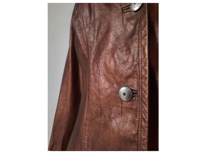 Gianni Versace VERSACE Classic V2 Chiodo-Lederjacke für Damen Braun - Ansicht 3