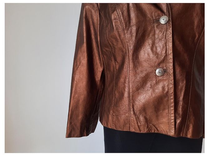 Gianni Versace VERSACE Classic V2 Chiodo-Lederjacke für Damen Braun - Ansicht 4