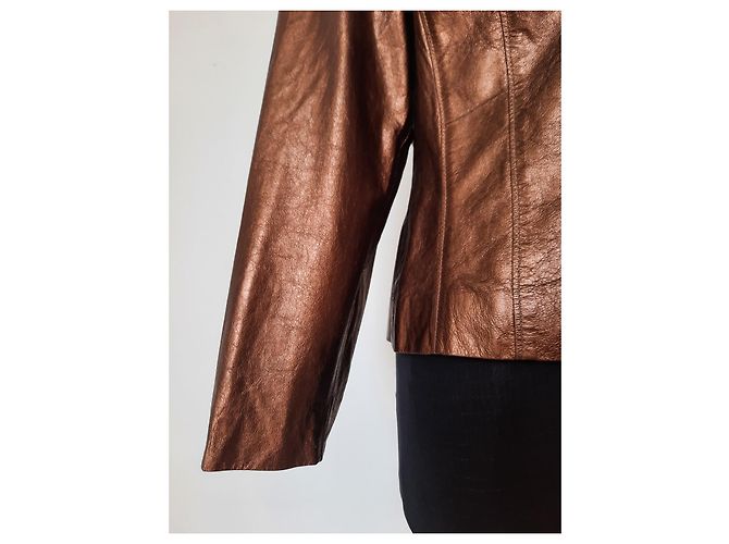 Gianni Versace VERSACE Classic V2 Chiodo-Lederjacke für Damen Braun - Ansicht 5