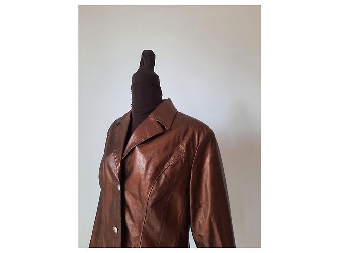 Gianni Versace VERSACE Classic V2 Chiodo-Lederjacke für Damen Braun - Ansicht 6