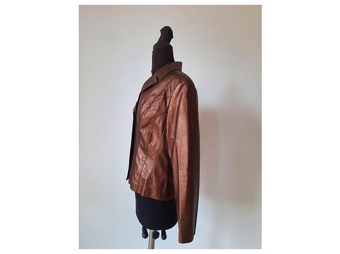 Gianni Versace VERSACE Classic V2 Chiodo-Lederjacke für Damen Braun - Ansicht 7