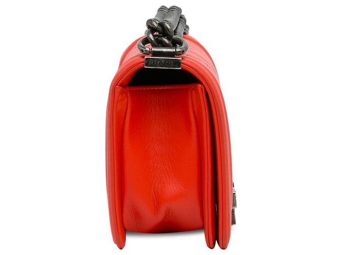 Borsa con patta Chanel piccola rossa Chevron Boy Rosso - vista 4