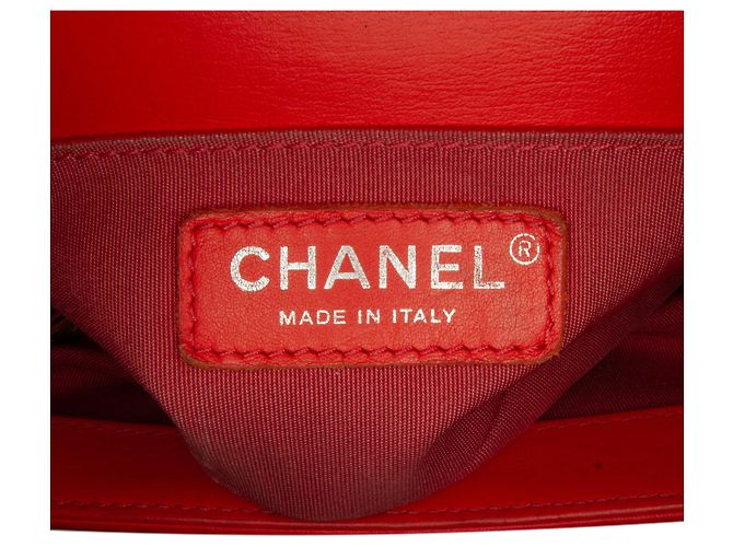 Borsa con patta Chanel piccola rossa Chevron Boy Rosso - vista 7