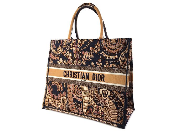 Dior Blue Große Dior Animals Monkey Book Tote Blau Orange Marineblau - Ansicht 3