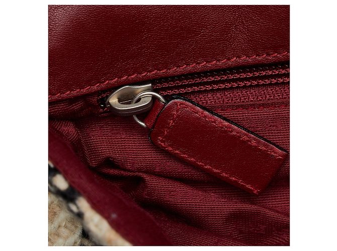 Bolsa Burberry Brown Wool House Check Marrom Bege - vista 8