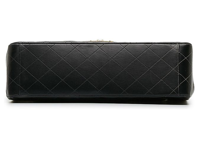 Chanel Black Jumbo XL Classic Lammfell Maxi Single Flap Schwarz - Ansicht 4