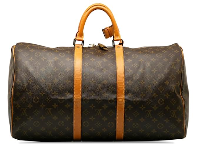 Louis Vuitton Brown Monogram Keepall 55 Marrone - vista 3