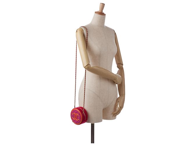 Borsa a tracolla in filigrana CC rosa Chanel - vista 10