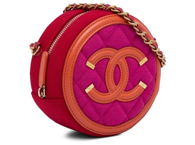 Borsa a tracolla in filigrana CC rosa Chanel - vista 2