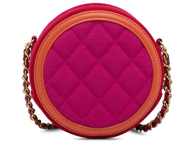 Borsa a tracolla in filigrana CC rosa Chanel - vista 3