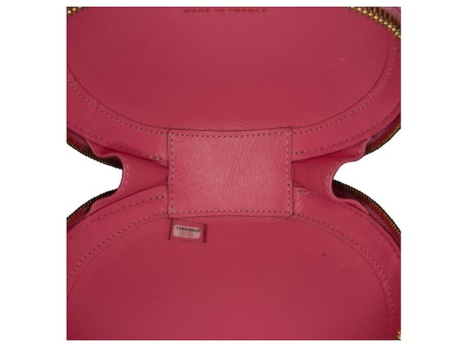 Borsa a tracolla CC a catena rotonda Chanel in pelle di agnello rosa - vista 6
