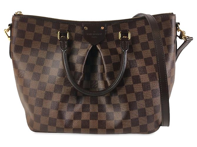 Louis Vuitton Marrone Damier Ebene Siena MM - vista 3