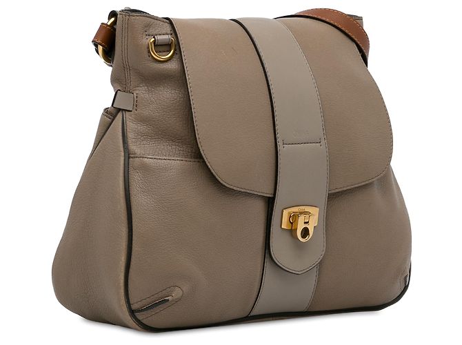 Chloé Borsa a tracolla Lexa in pelle marrone Chloe Taupe - vista 2