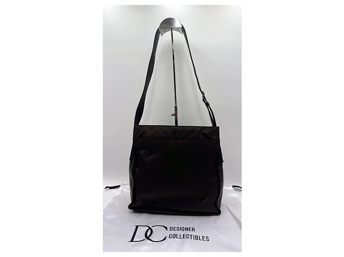 Borsa a tracolla Prada Tessuto in nylon e pelle Marrone scuro - vista 2