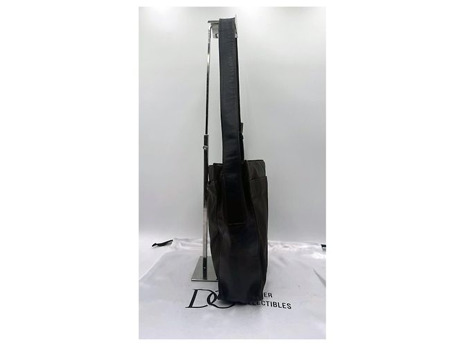 Borsa a tracolla Prada Tessuto in nylon e pelle Marrone scuro - vista 3