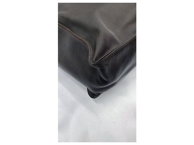 Borsa a tracolla Prada Tessuto in nylon e pelle Marrone scuro - vista 9