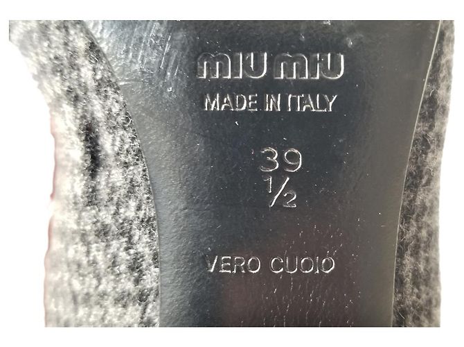 Décolleté Miu Miu pied de poule nero e grigio in cotone - vista 9