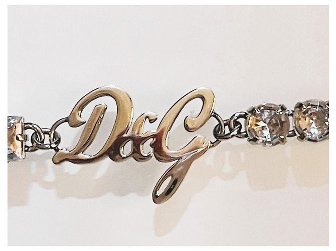 Dolce & Gabbana Stupendo bracciale D&G in acciaio con cristalli quadrati e tondi Argento - vista 6