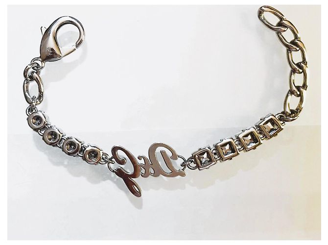 Dolce & Gabbana Stupendo bracciale D&G in acciaio con cristalli quadrati e tondi Argento - vista 7