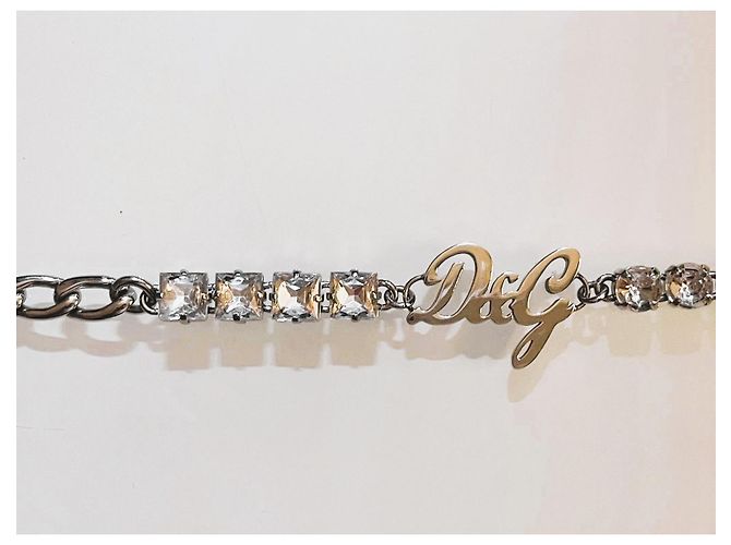 Dolce & Gabbana Stupendo bracciale D&G in acciaio con cristalli quadrati e tondi Argento - vista 8