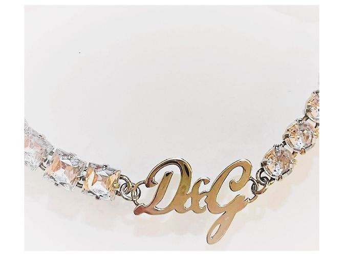 Dolce & Gabbana Stupendo bracciale D&G in acciaio con cristalli quadrati e tondi Argento - vista 9