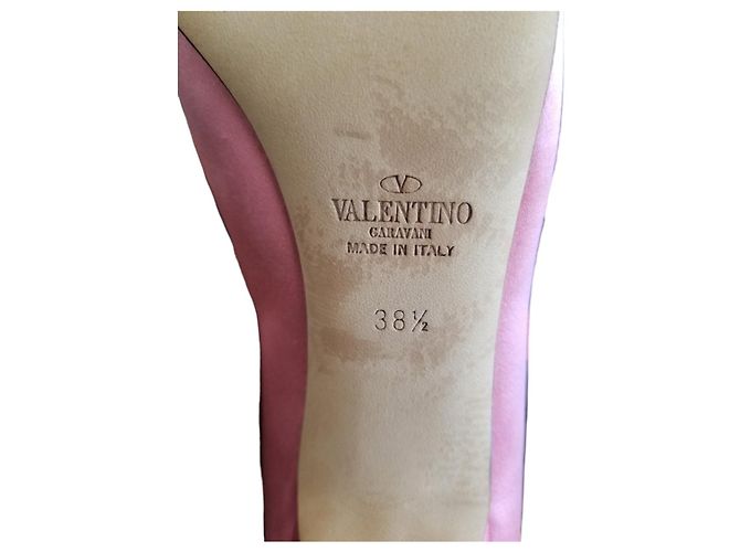 Valentino Garavani Décolleté Valentino in seta rosa - vista 10