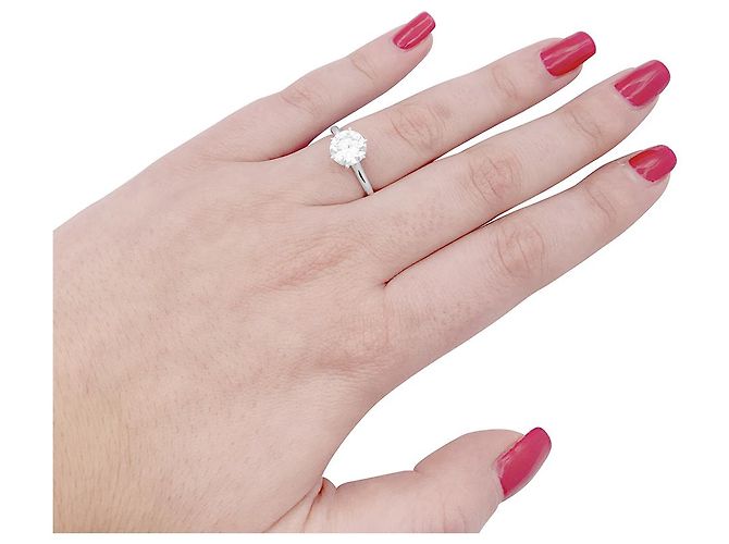 inconnue Solitaire Platinum, Diamant 1,71 Karat. - Ansicht 2