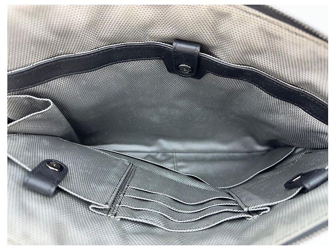 MCM Nylon Etui Tasche Logo Print Schwarz Silber Studs Metallic Case Business Bag - Ansicht 8