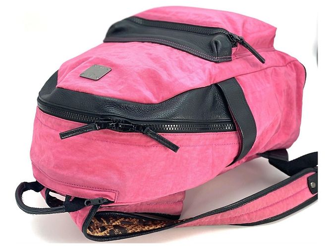 MCM Backpack Reversible Backpack Pink LeoPrint Black Bag Medium - view 6