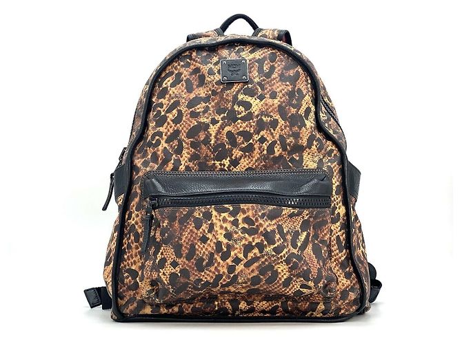 MCM Backpack Reversible Backpack Pink LeoPrint Black Bag Medium - view 9
