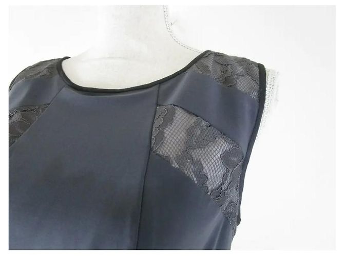 Abito da sera lungo con inserti in pizzo di Vera Wang Grigio - vista 5