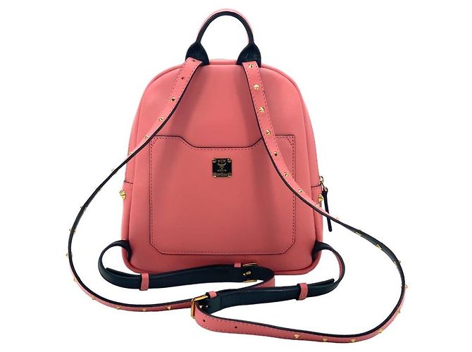 MCM Coral Blush Duchess Polke Studs Mini Leder Backpack Small Koralle - Ansicht 2