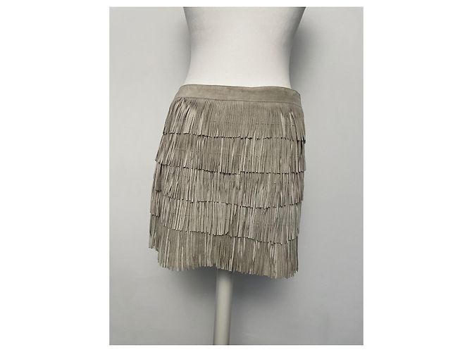 Gonna in camoscio Michael Kors Taupe - vista 6