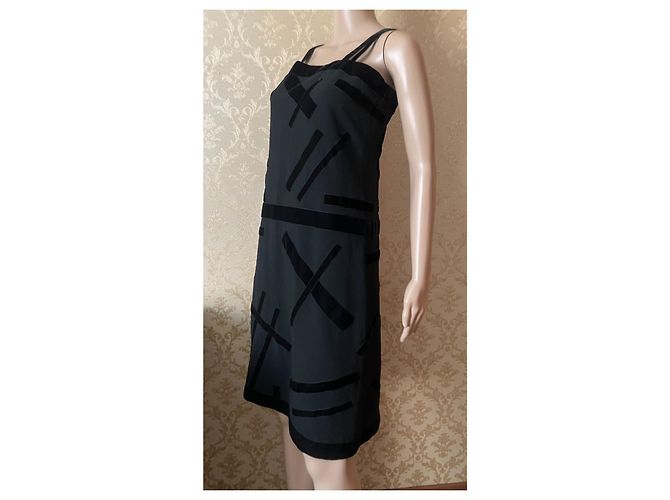 Chanel Kleid aus Wolle Schwarz 42FR - Ansicht 10