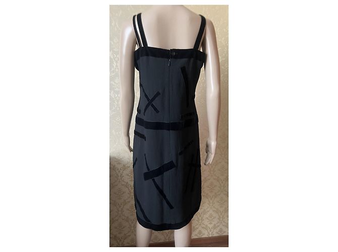 Chanel Kleid aus Wolle Schwarz 42FR - Ansicht 12