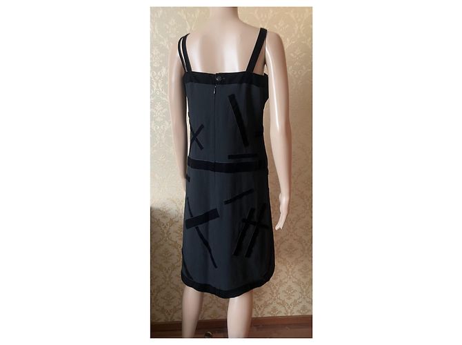 Chanel Kleid aus Wolle Schwarz 42FR - Ansicht 13