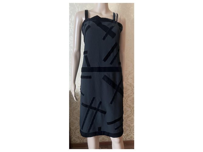Chanel Kleid aus Wolle Schwarz 42FR - Ansicht 2
