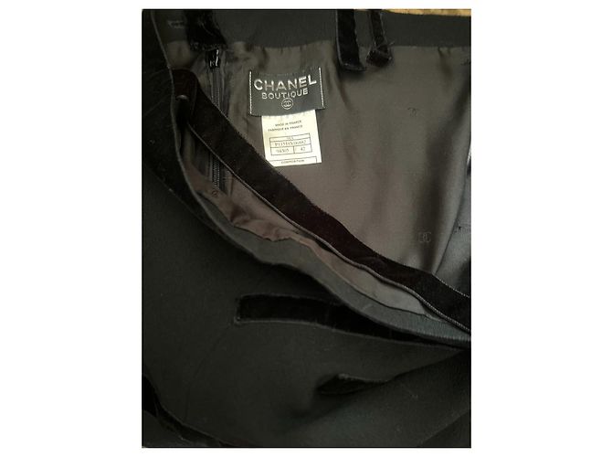 Chanel Kleid aus Wolle Schwarz 42FR - Ansicht 6