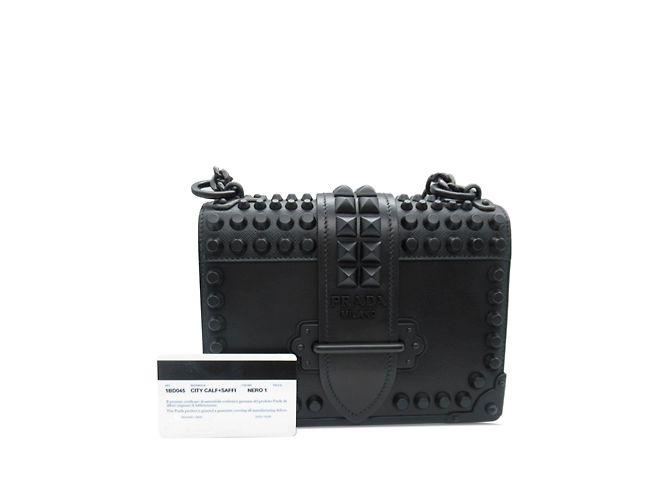 Bolso bandolera Cahier con tachuelas de Prada negro - vista 10